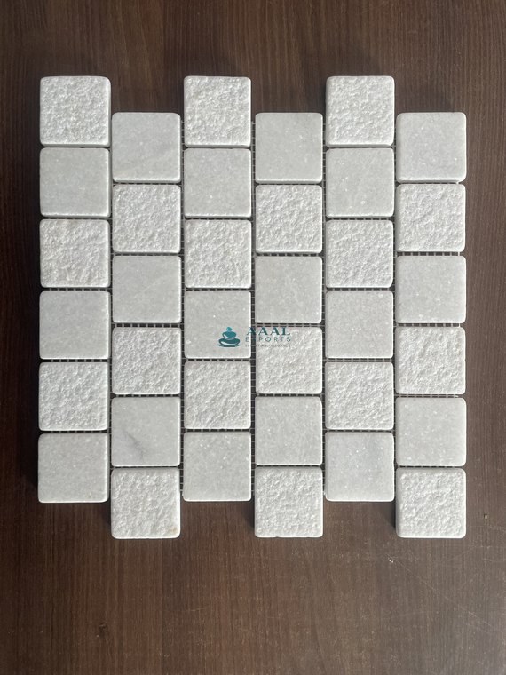 White Marble Square Mosaic